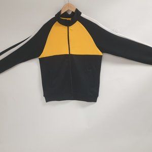 FXN Men's 3 Tone Track Jacket Wind Breaker Black Yellow White